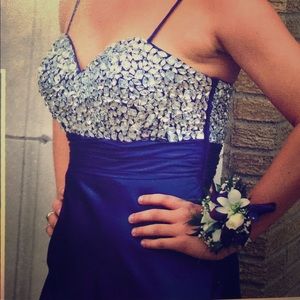Purple Bedazzled Prom Dress